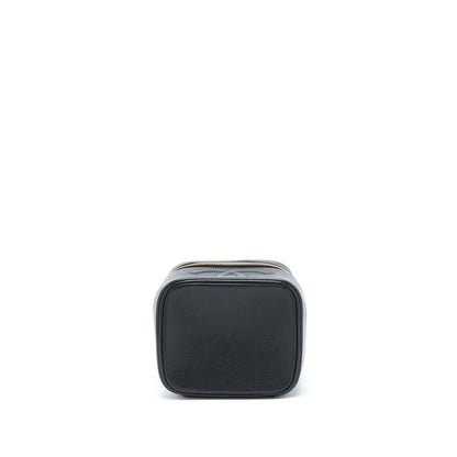 Chanel Vintage Vertical CC Logo Cosmetic Vanity Caviar Black GHW