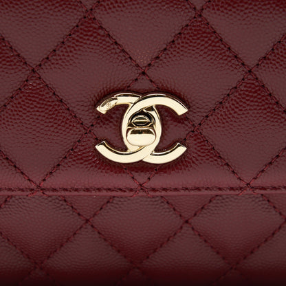 Chanel 21A Small Coco Handle Caviar NC635 Burgundy LGHW