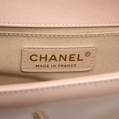 Chanel Small Boy Bag Patent Leather Light Pink LGHW