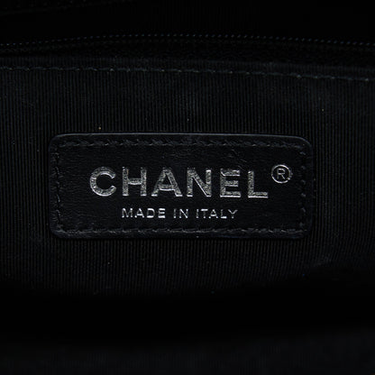 Chanel Seasonal Flap Bag Caviar White With Black Hardware