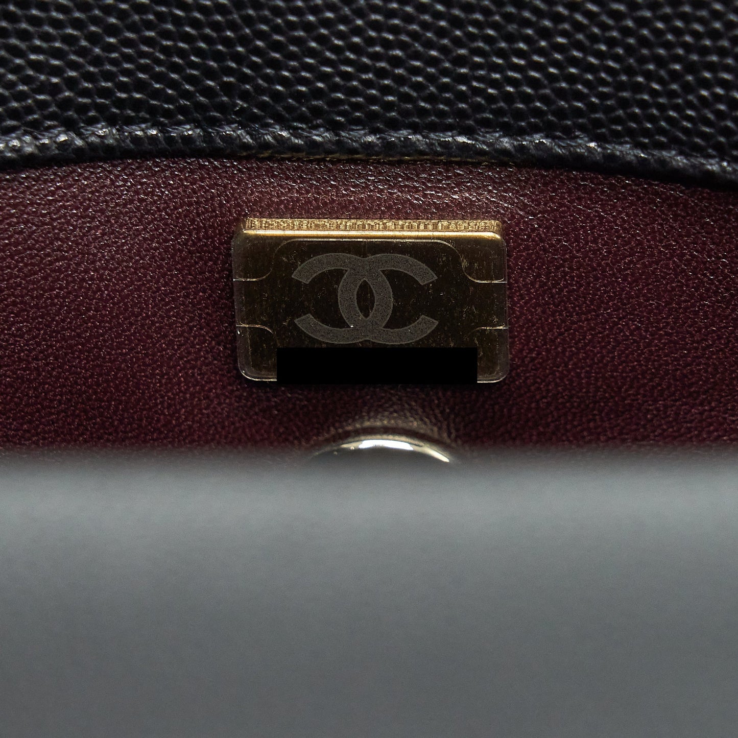 Chanel Small Coco Handle Caviar Black LGHW (Microchip)