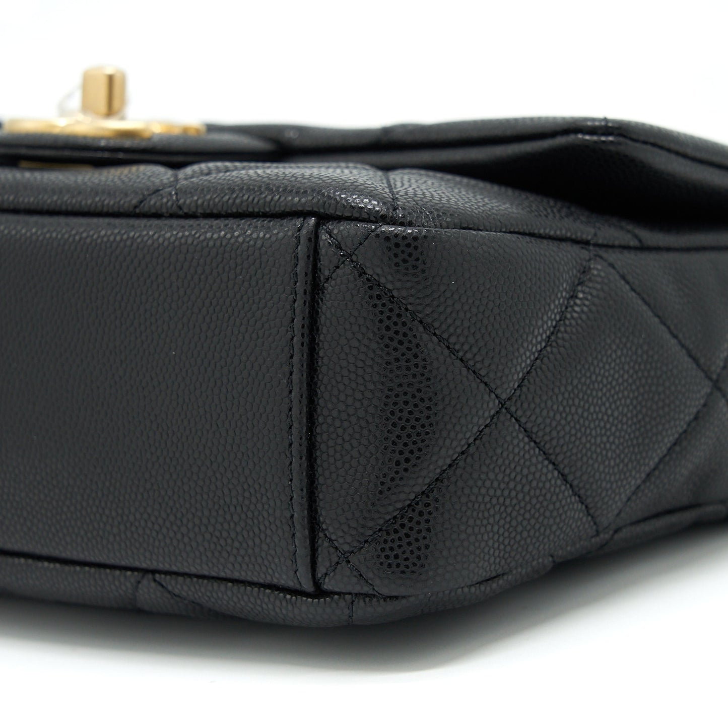 Chanel 22A Small Flap Bag With Button On Chains Caviar Black Brushed GHW