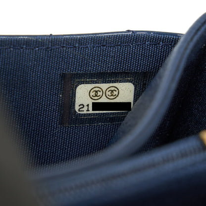 Chanel Patent Leather flap Wallet Navy