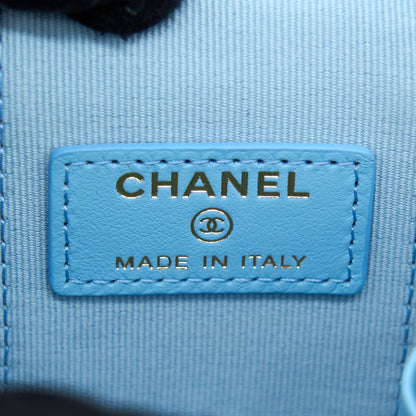 Chanel Mini Vanity Case With Giant Chain Lambskin Blue LGHW