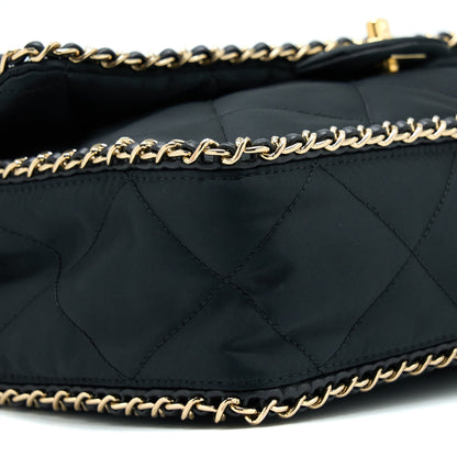 Chanel Seasonal Flap Bag Fabric Black GHW