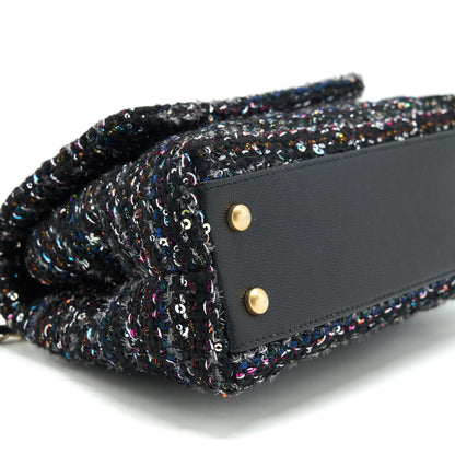 Chanel small tweed coco handle 24cm black GHW