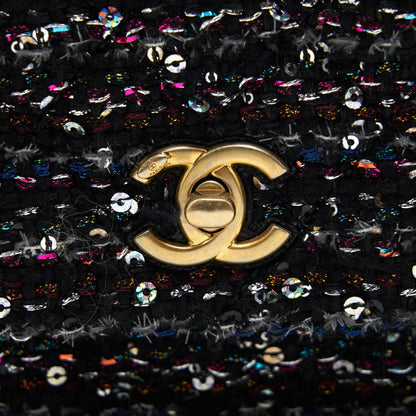 Chanel small tweed coco handle 24cm black GHW