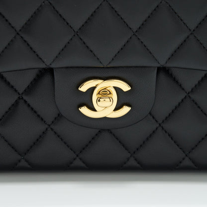 Chanel Small Classic Double Flap Bag Lambskin Black GHW
