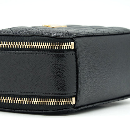 Chanel 22S Letter Top Handle Small Vanity Case Caviar Black Brushed GHW (Microchip)