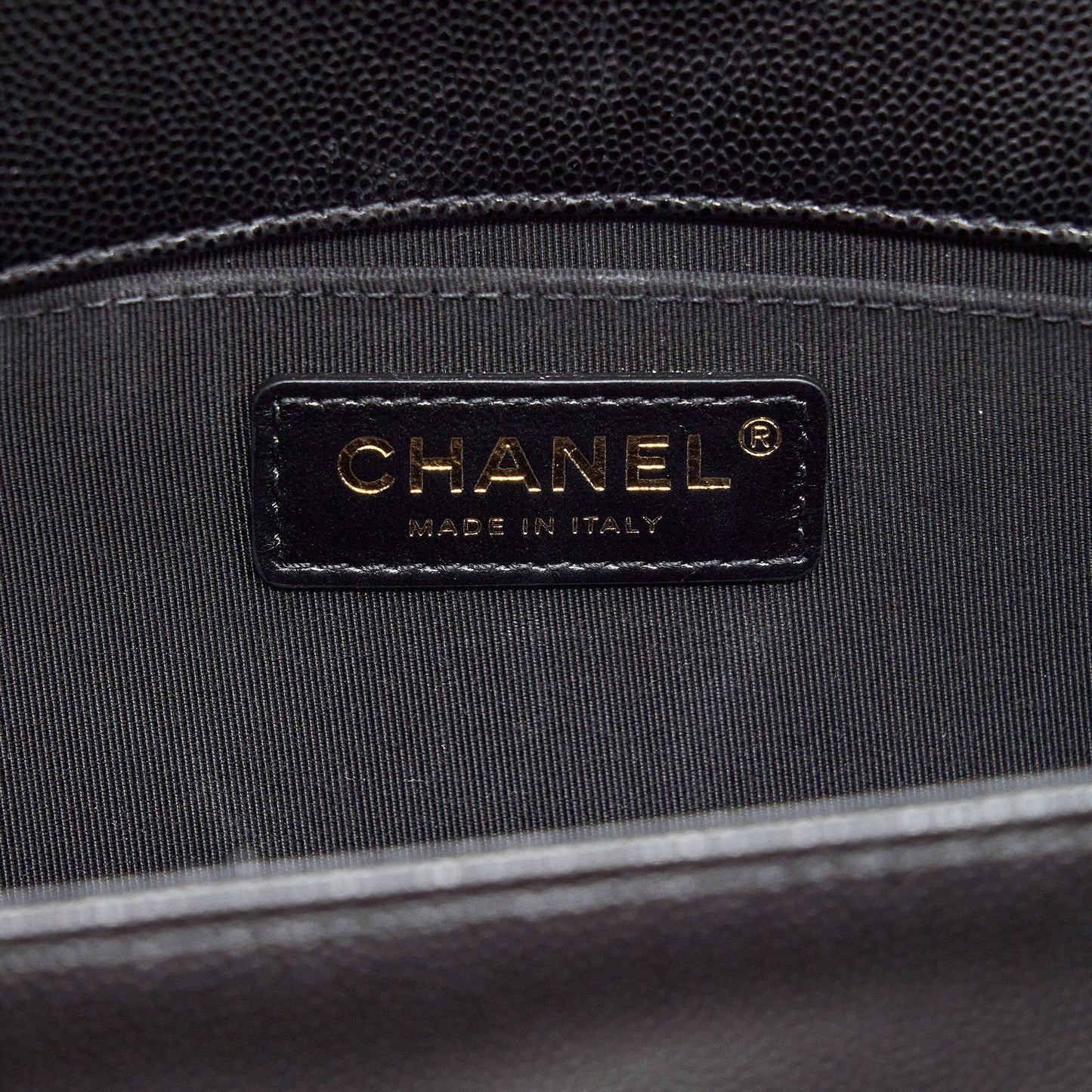 Chanel Medium Boy Bag Caviar Black With Brushed GHW (Microchip)