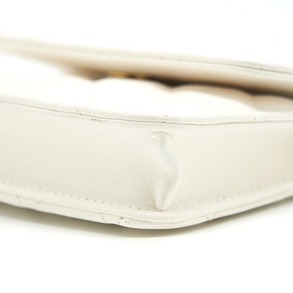 Chanel 21b Pearl crush mini flap bag with chain/belt bag white GHW