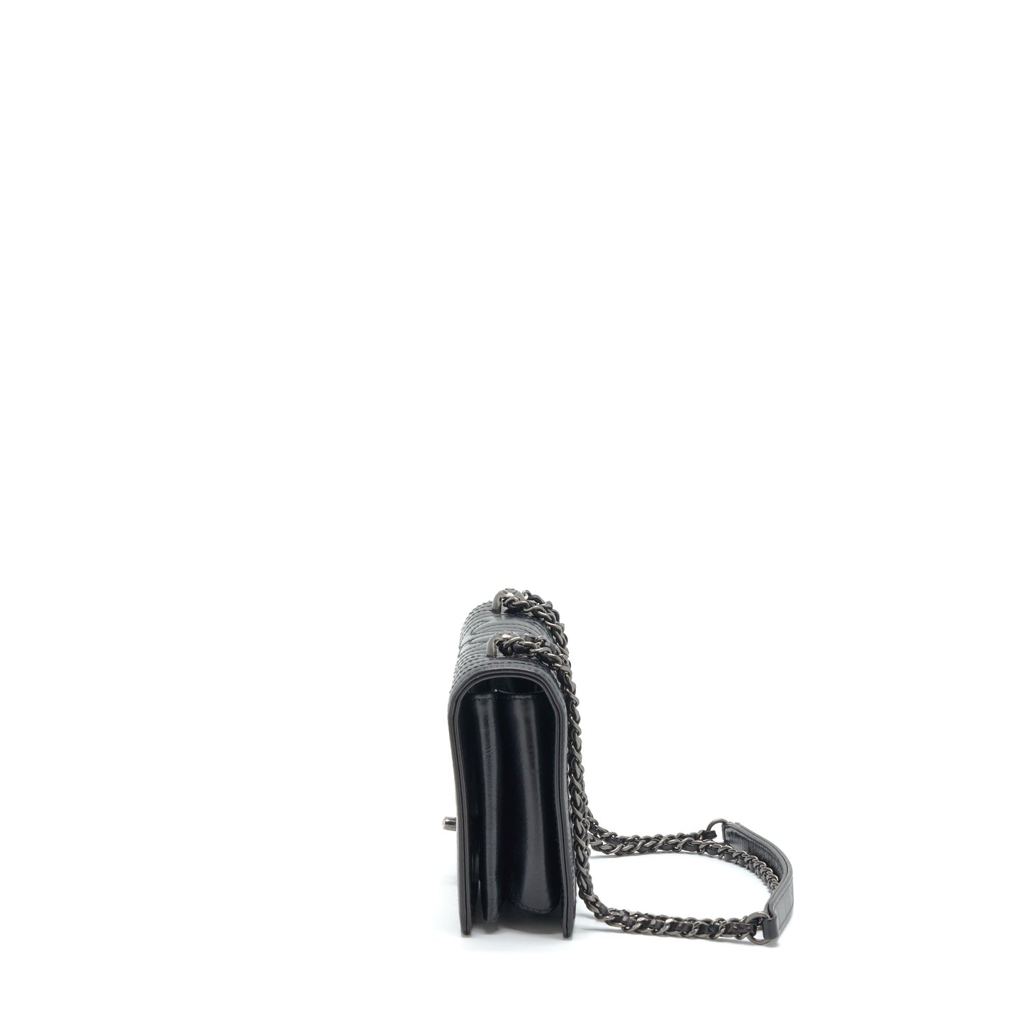 Chanel Small Crossbody Bag Aged Calfskin Ruthenium Hardware
