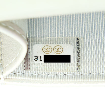 Chanel 19 Phone Pouch With Chain Iridescent White GHW