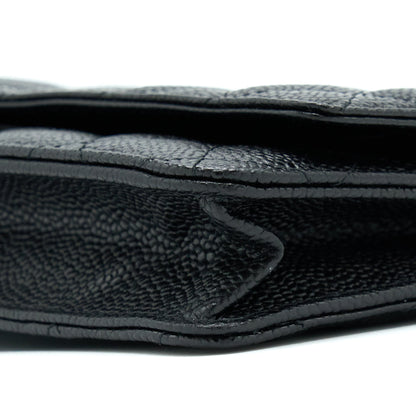 Chanel Classic Wallet On Chain Caviar Black SHW