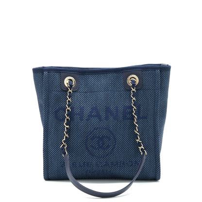 Chanel Small Deauville Tote bag Denim blue SHW