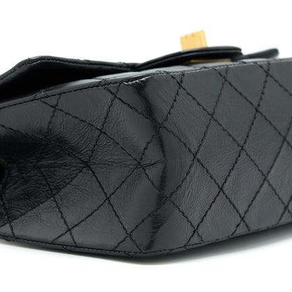 Chanel Mini 2.55 Reissue Flap Bag Aged Calfskin Black Brushed GHW (Microchip)
