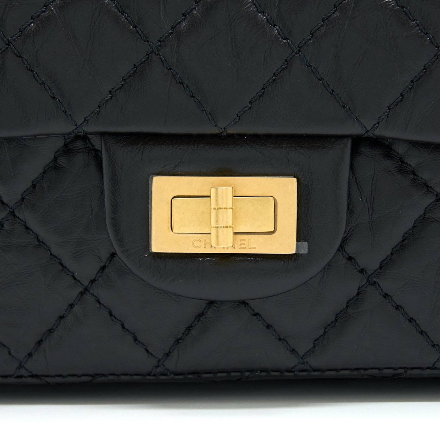 Chanel Mini 2.55 Reissue Flap Bag Aged Calfskin Black Brushed GHW (Microchip)