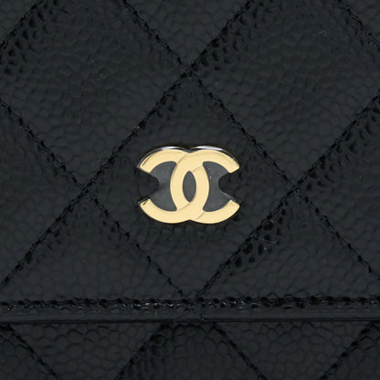Chanel Classic Wallet On Chain Caviar Black GHW (Microchip)