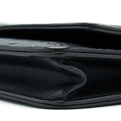 Chanel Camellia Wallet On Chain Lambskin Black SHW
