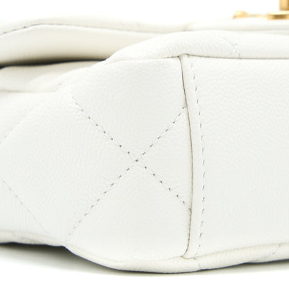 Chanel 22A Small Flap Bag Caviar White With GHW (Microchip)
