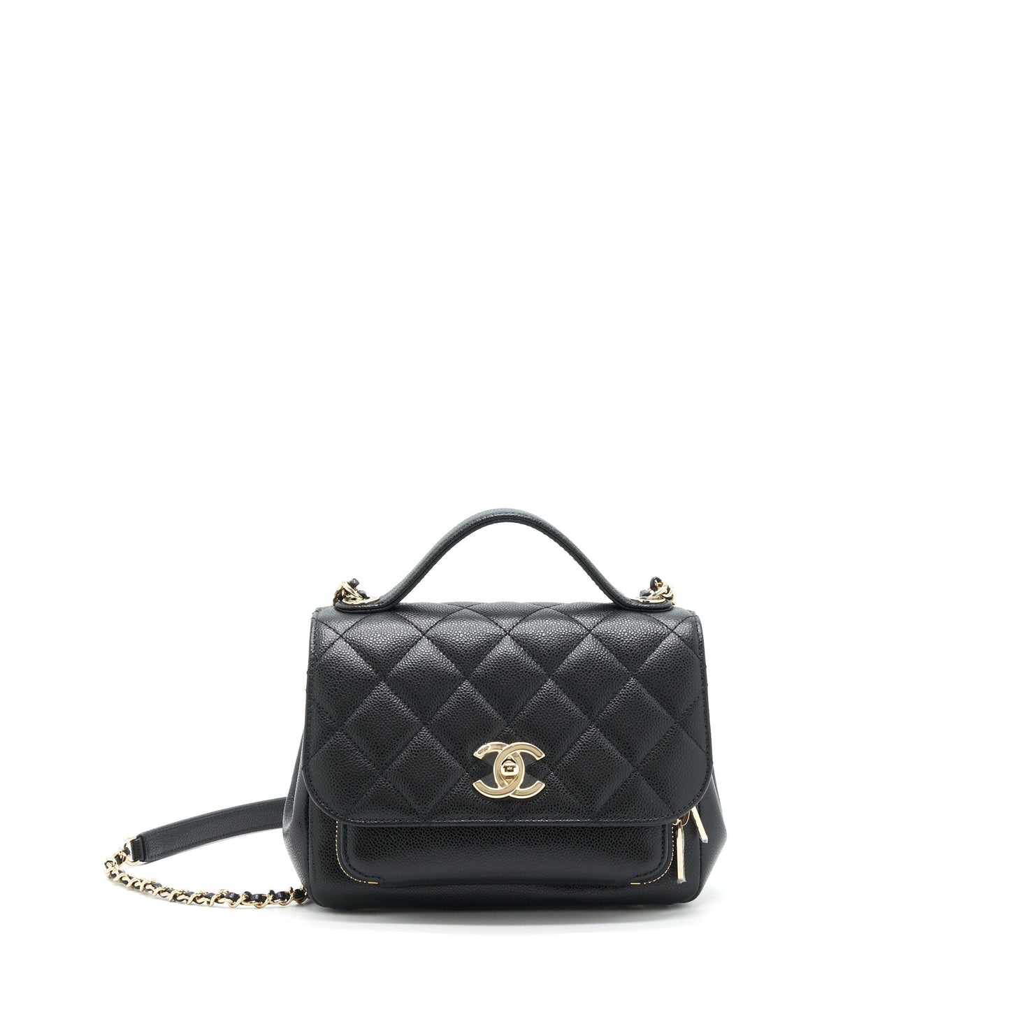 Chanel 22P Small Business Affinity Grained Calfskin Black LGHW (Microchip)