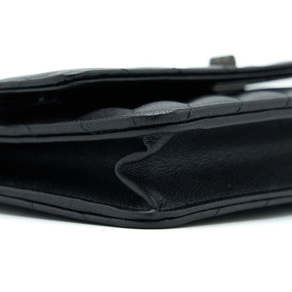 Chanel 2.55 So Black Wallet On Chain Calfskin With Black Hardware