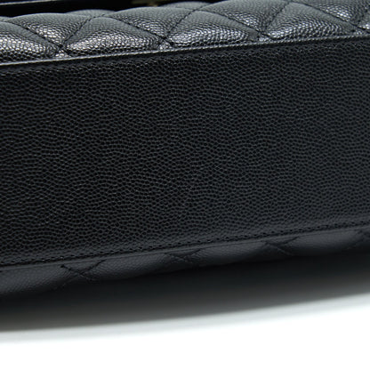 Chanel Small Coco Handle 24cm Caviar Black LGHW Embossed Handle (Microchip)