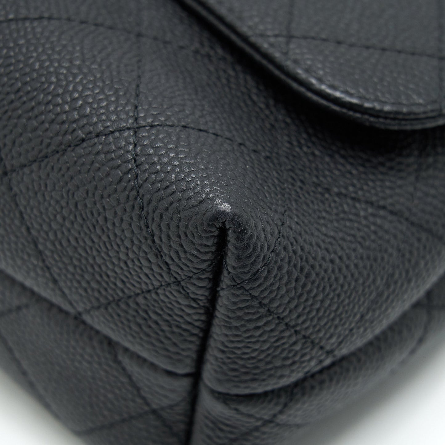 Chanel Caviar quilted flap Bag with handle and Chain Black LGHW