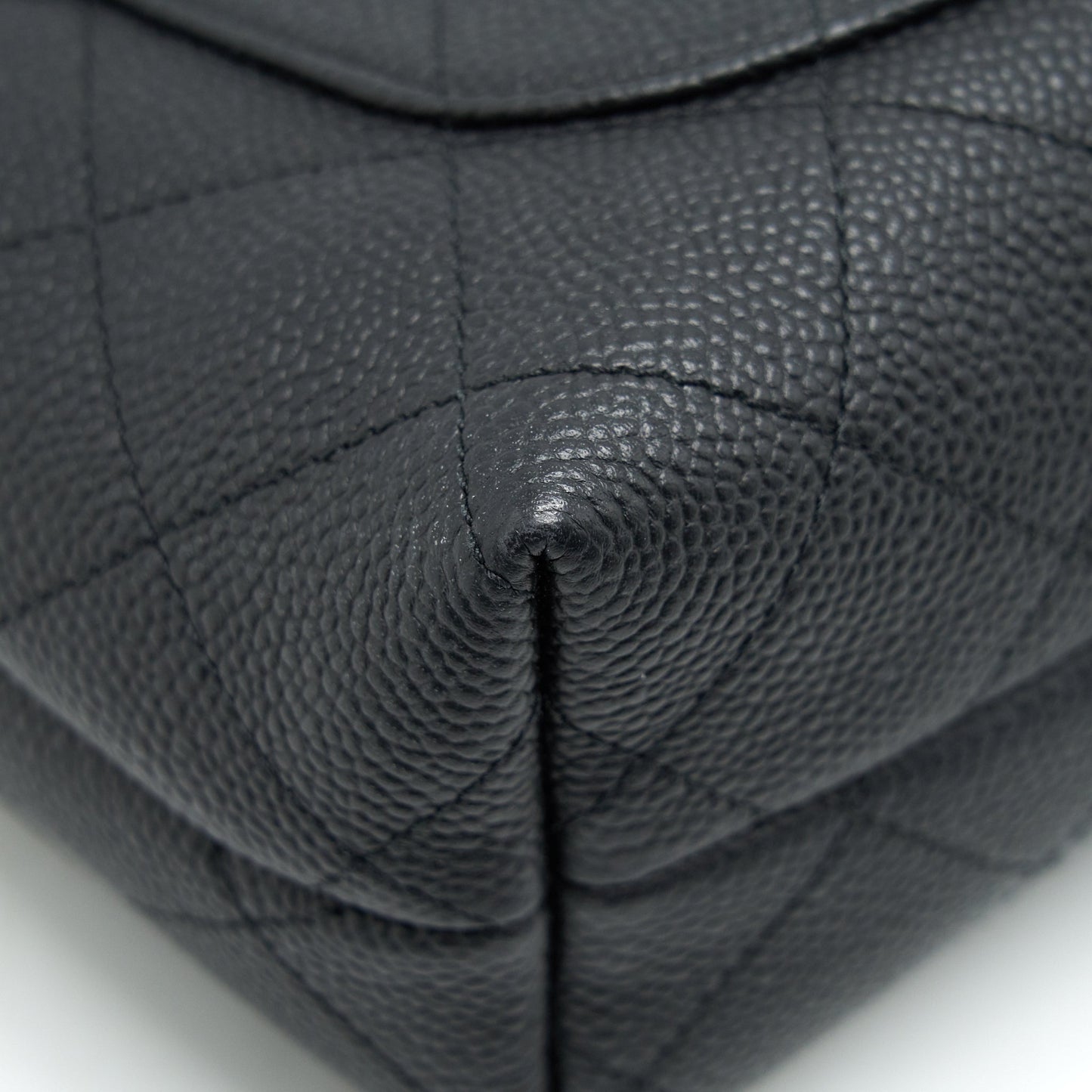Chanel Caviar quilted flap Bag with handle and Chain Black LGHW