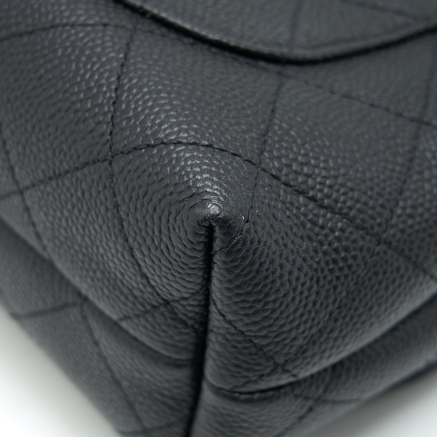 Chanel Caviar quilted flap Bag with handle and Chain Black LGHW