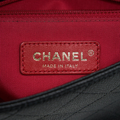 Chanel Caviar quilted flap Bag with handle and Chain Black LGHW