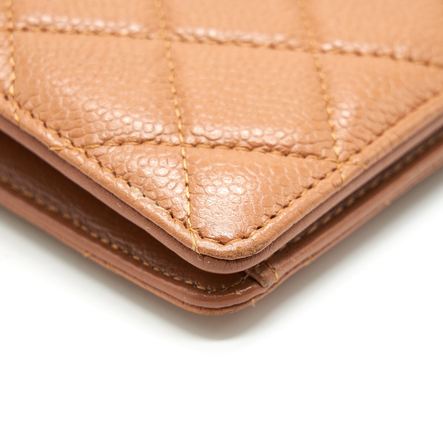 Chanel caviar fold long wallet dark beige