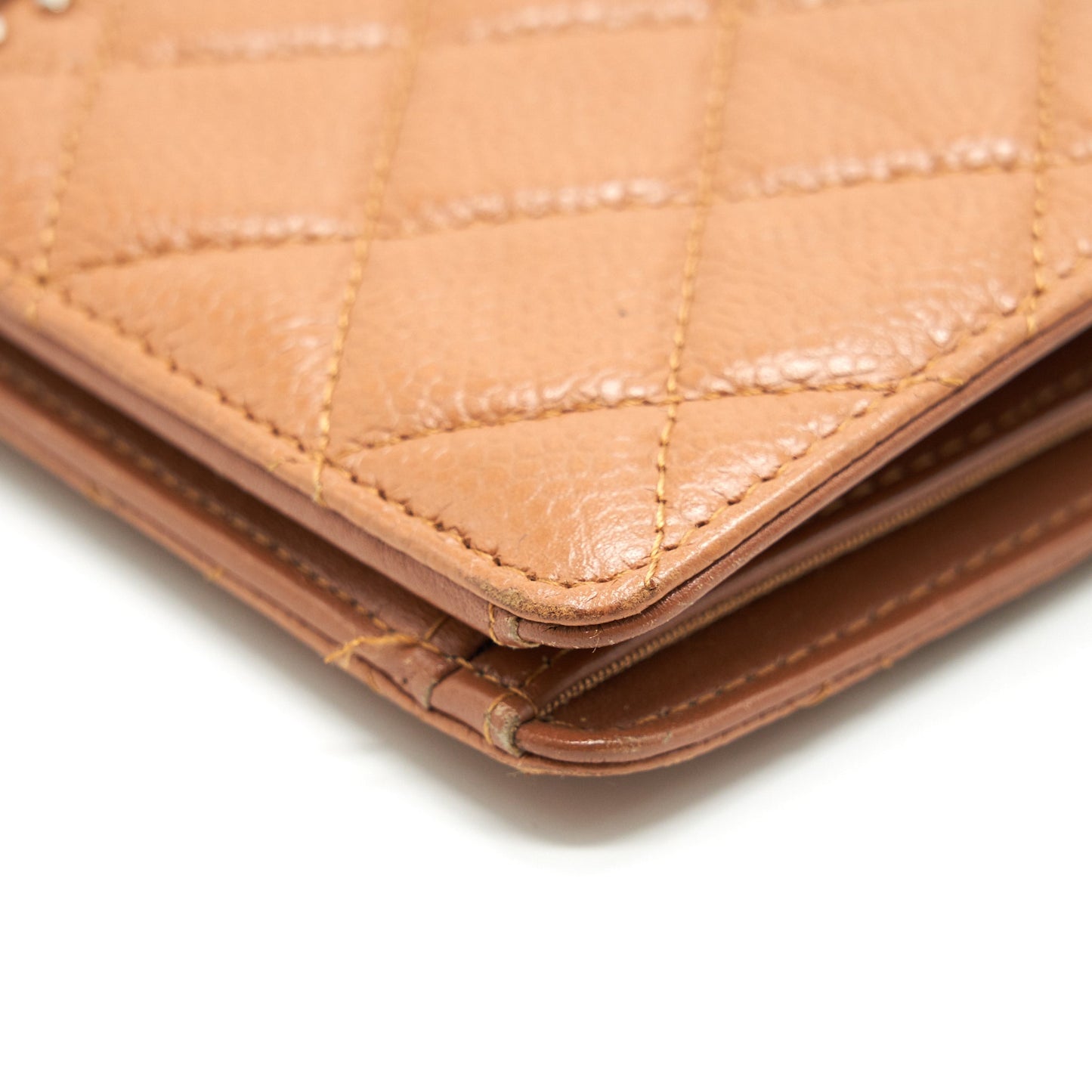 Chanel caviar fold long wallet dark beige