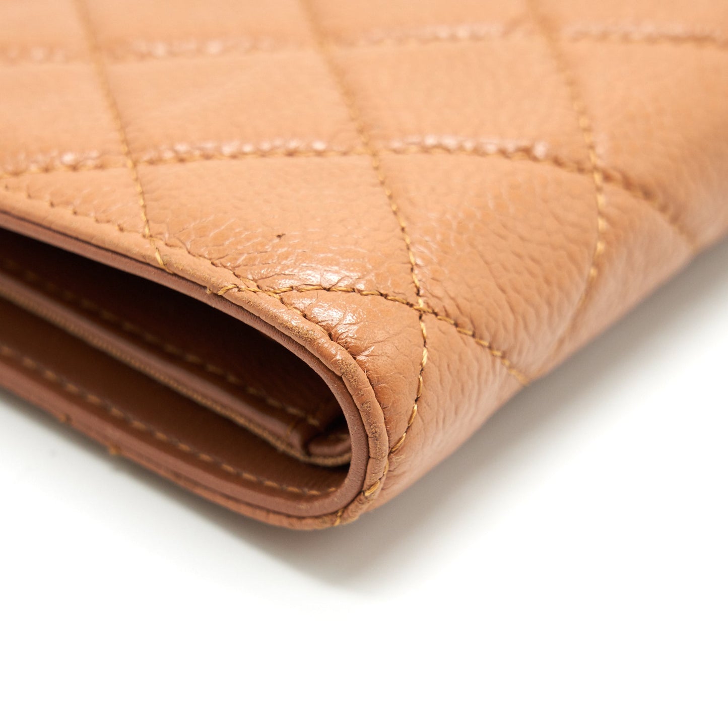 Chanel caviar fold long wallet dark beige