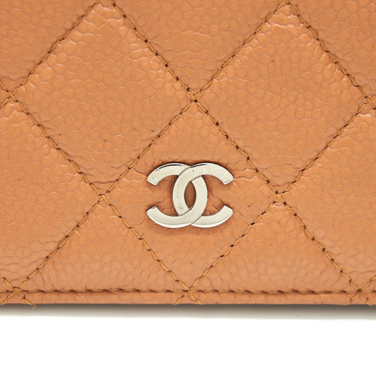 Chanel caviar fold long wallet dark beige