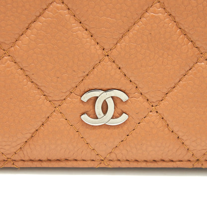 Chanel caviar fold long wallet dark beige