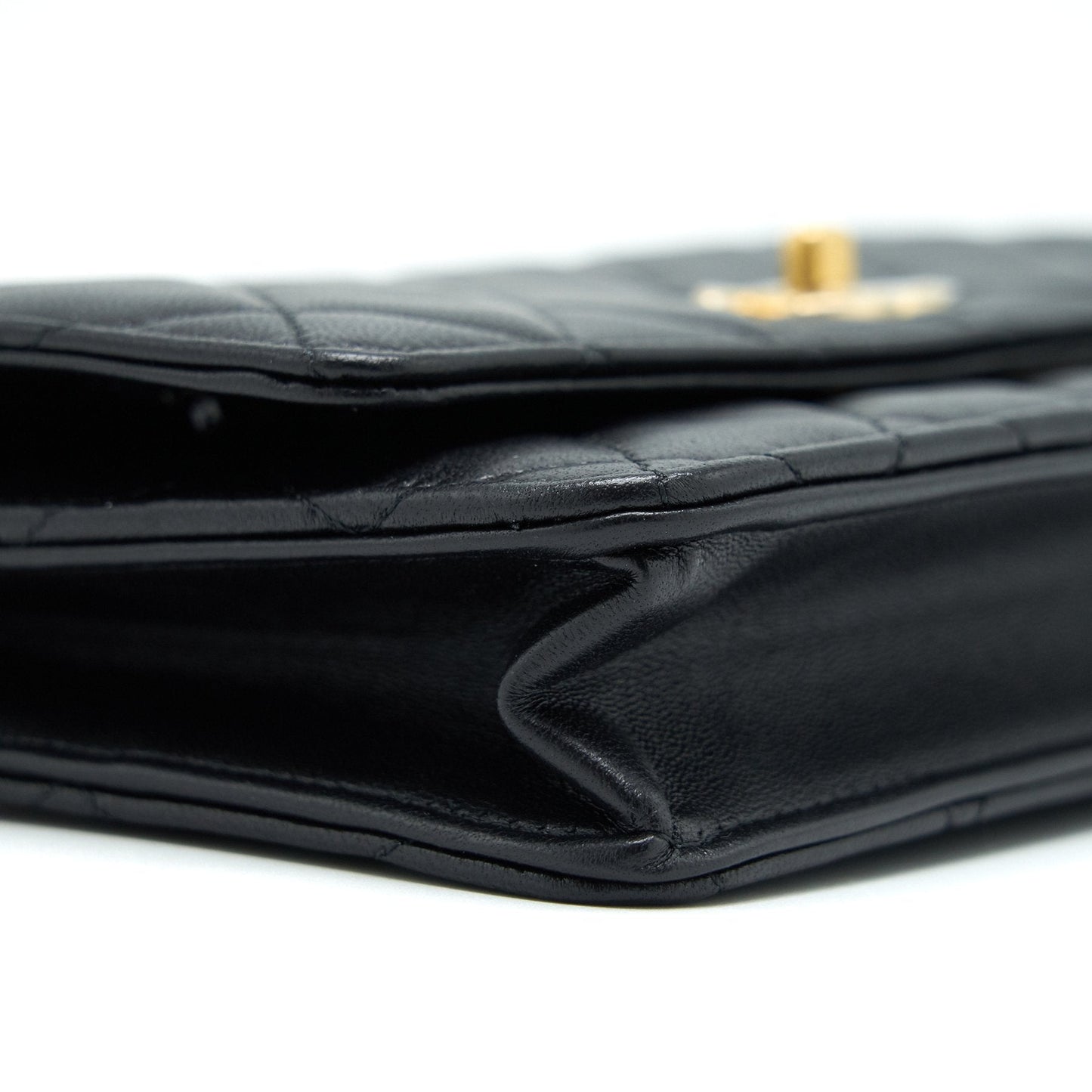 Chanel 22C Pearl Crush Wallet On Chain Black GHW (Microchip)