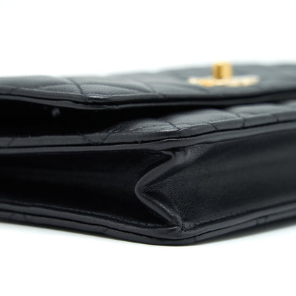 Chanel 22C Pearl Crush Wallet On Chain Black GHW (Microchip)