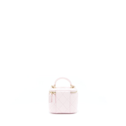 Chanel 22P Top Handle Mini Vanity With Chain Lambskin Light Pink LGHW