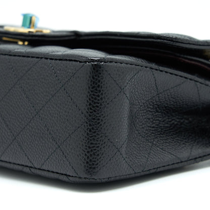 Chanel Small Classic Double Flap Caviar Black GHW (Microchip)