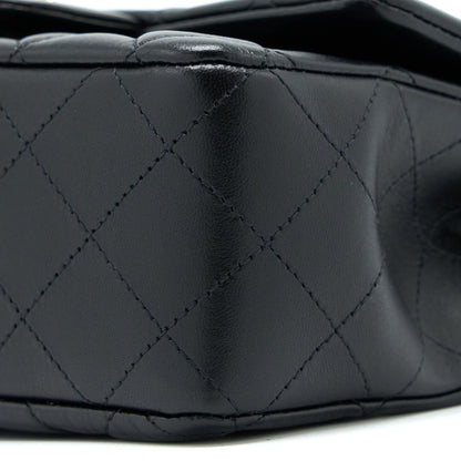 Chanel Mini Rectangular Flap Bag Lambskin Black LGHW (Microchip)
