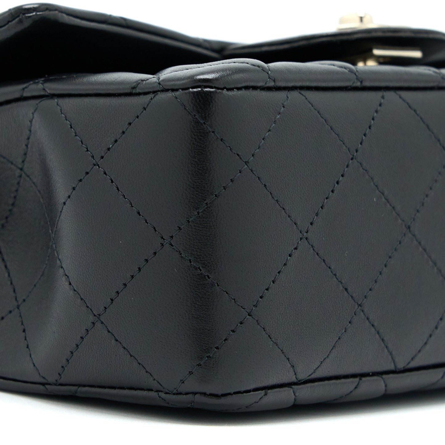 Chanel Mini Rectangular Flap Bag Lambskin Black LGHW (Microchip)