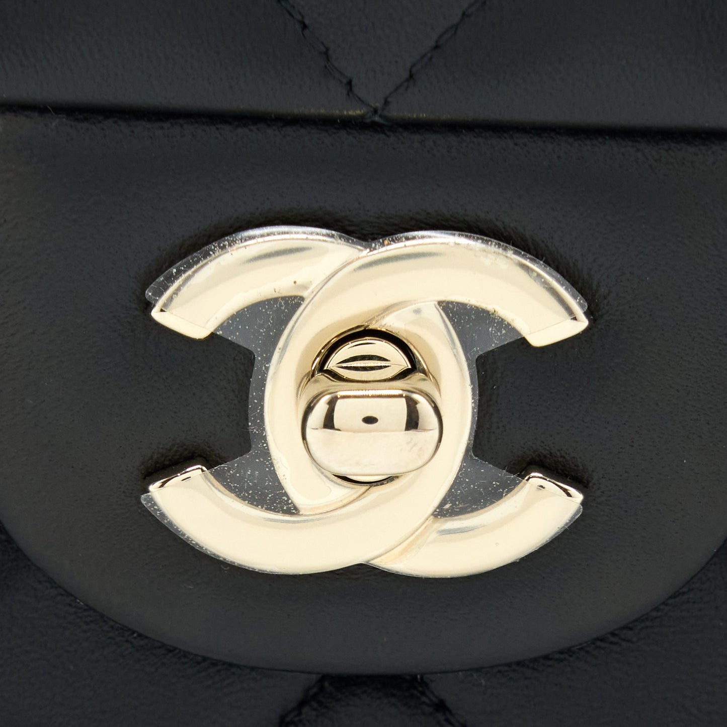 Chanel Mini Rectangular Flap Bag Lambskin Black LGHW (Microchip)