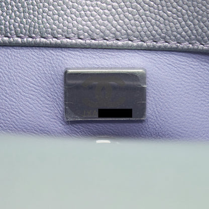 Chanel 21K Small Coco Handle 24cm Caviar Iridescent Lilac Rainbow Hardware (Microchip)