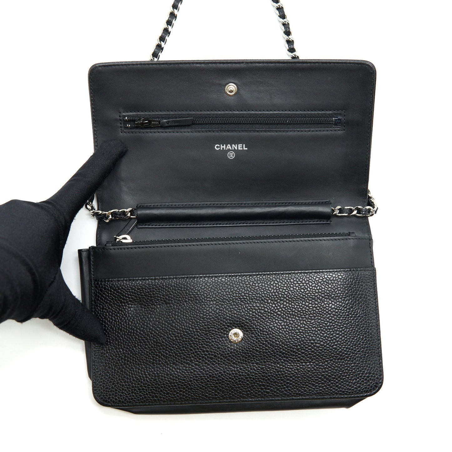 Chanel Wallet On Chain Caviar Black SHW