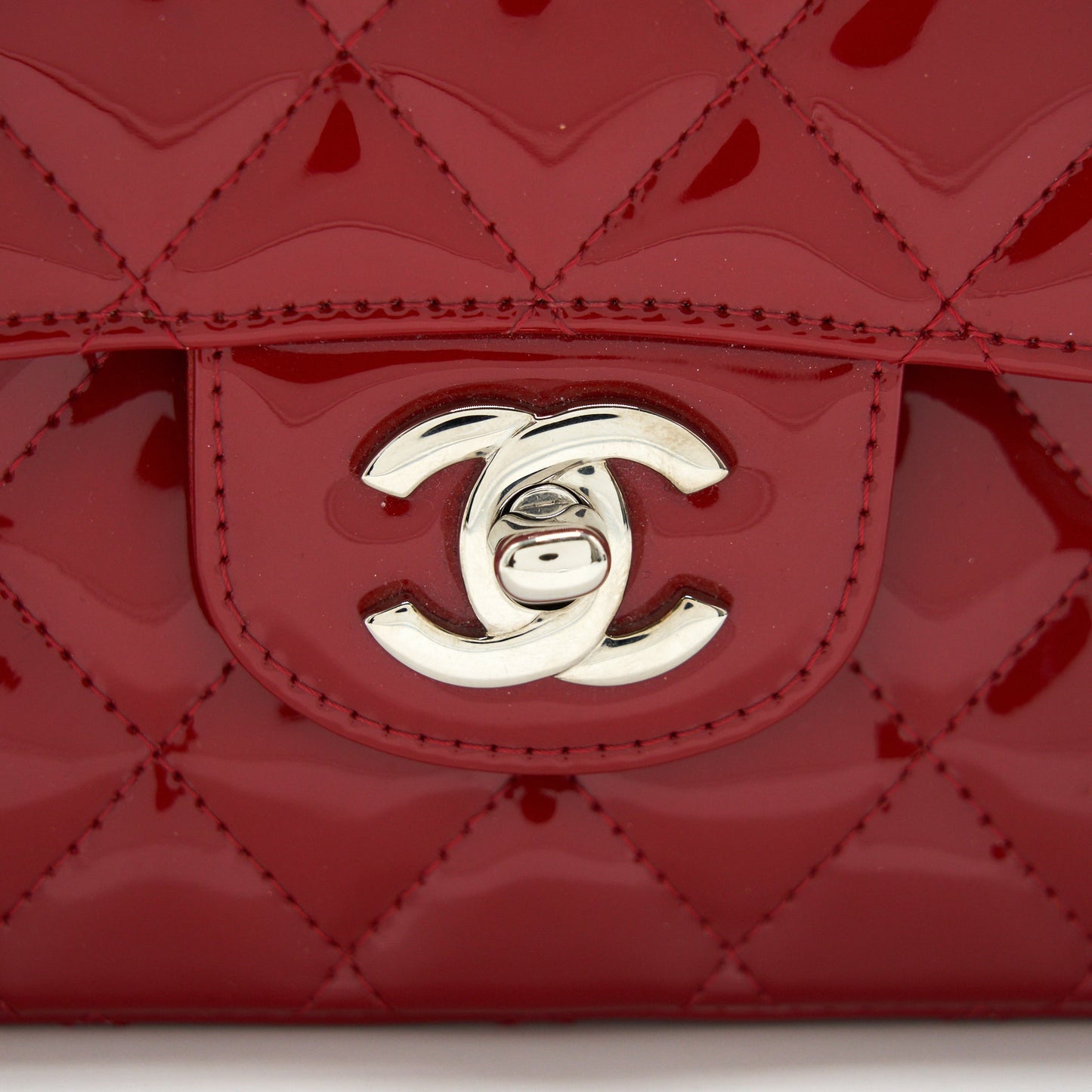 Chanel Medium Classic Double Flap Bag Patent Leather Red SHW