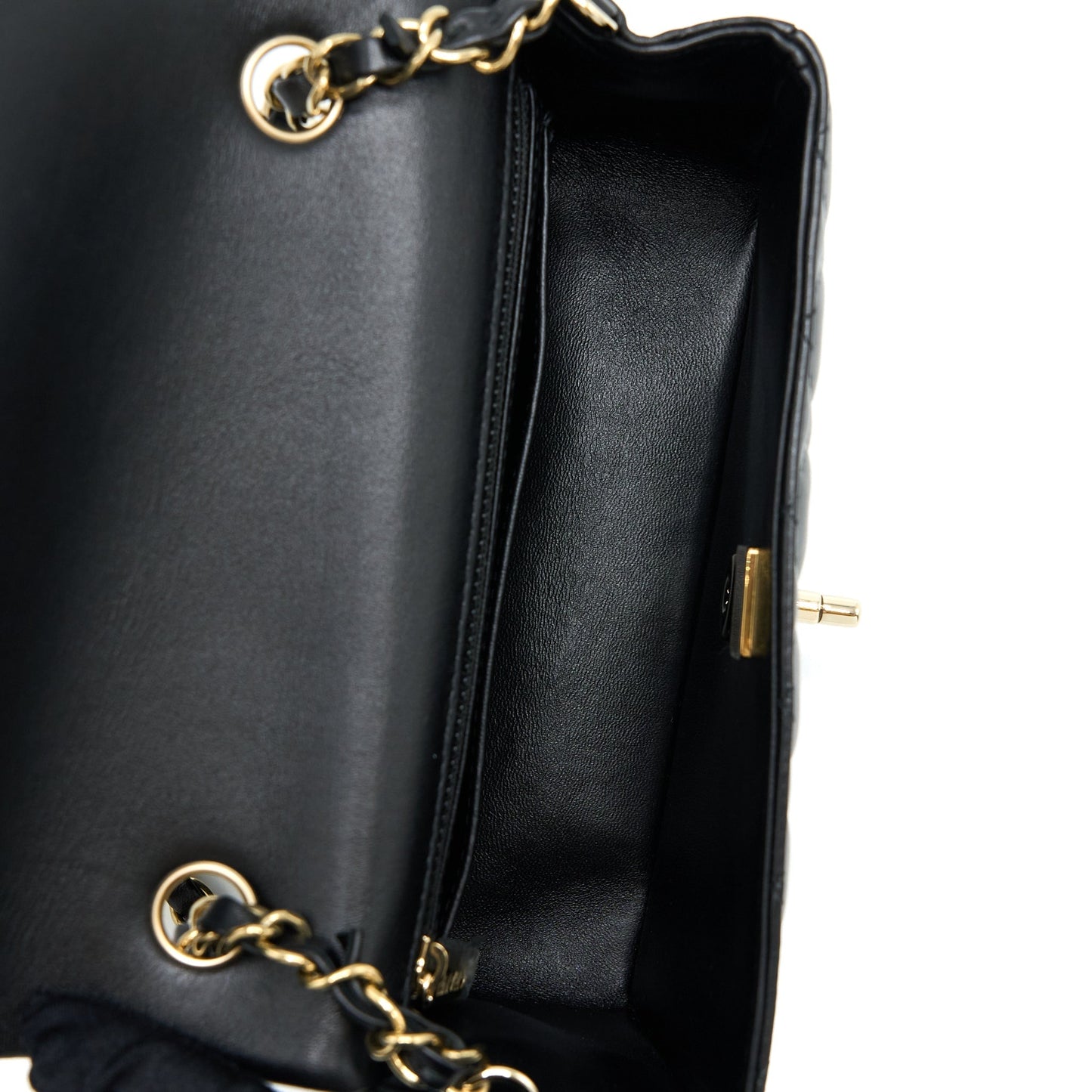 Chanel Mini Rectangular Flap Bag Lambskin Black LGHW (Microchip)