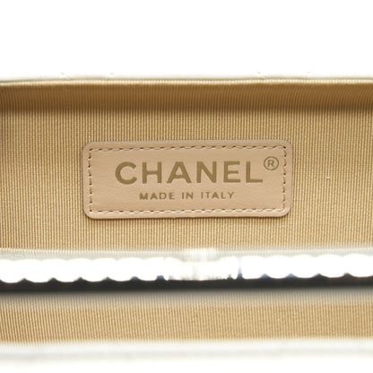 Chanel Quilted Clutch Lambskin White SHW