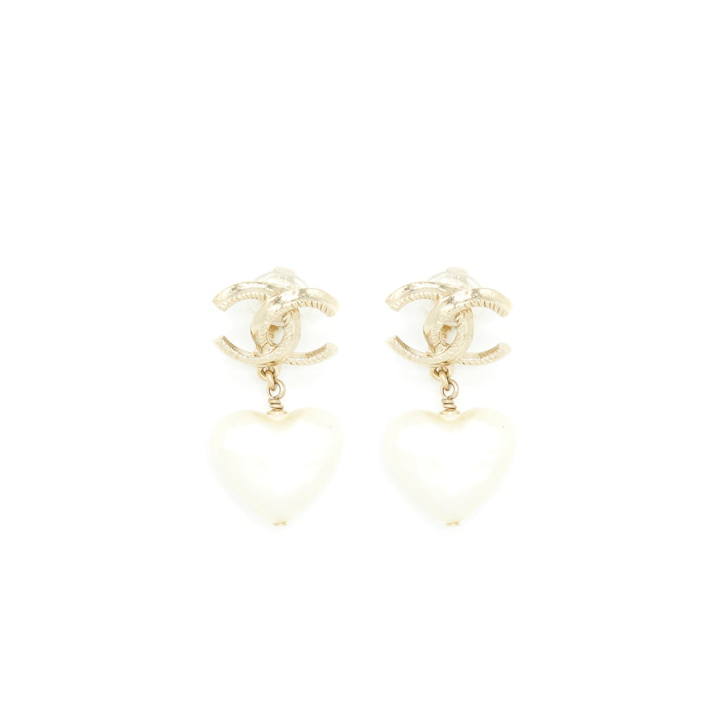 Chanel CC And Heart Earclips LGHW