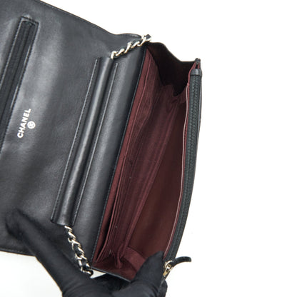 Chanel Wallet On Chain Lambskin Black SHW